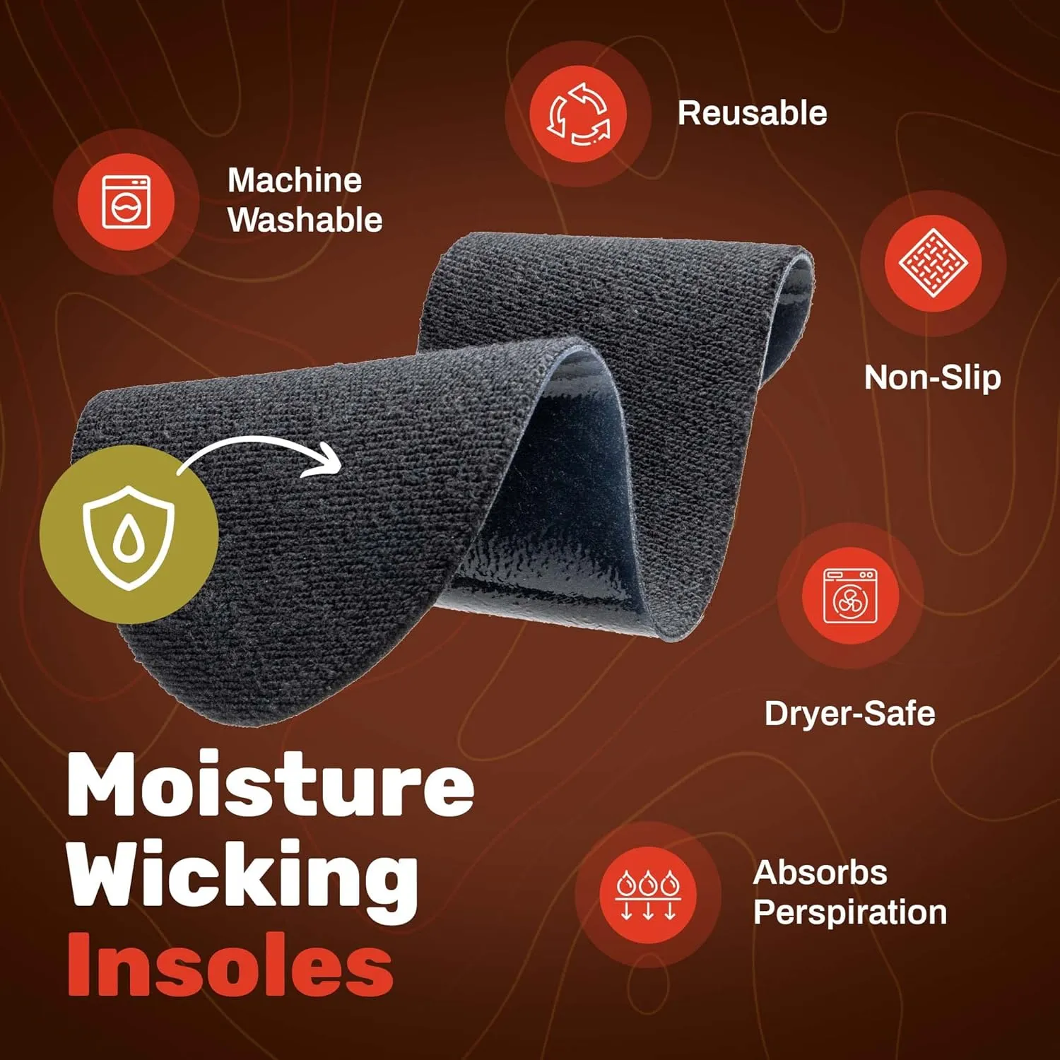 Wool Flat Shoe Insert for Sandals & Sockless Shoes, Comfortable Shoe Insoles with Sweat-Absorbent Natural Fiber & Non-Slip Silicone Grip, Wide-Cut Foot Soles for Men & Women, Black, Size 38 - SoxsolS