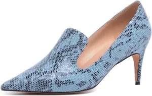 YDN Women's Mid Heels Slip on Loafer Stilettos Pumps Pointy Toe Slide Suede Prom Shoes Size 4-15