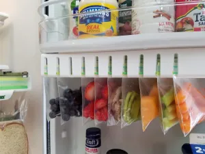 Your Refrigerator Organizer - Ziploc Bags Easy Fridge Organizer - Organizes 10 Bags, Perfect For Leftovers, Easy To See & Install, Access Food, Does not come with Tracks - Door