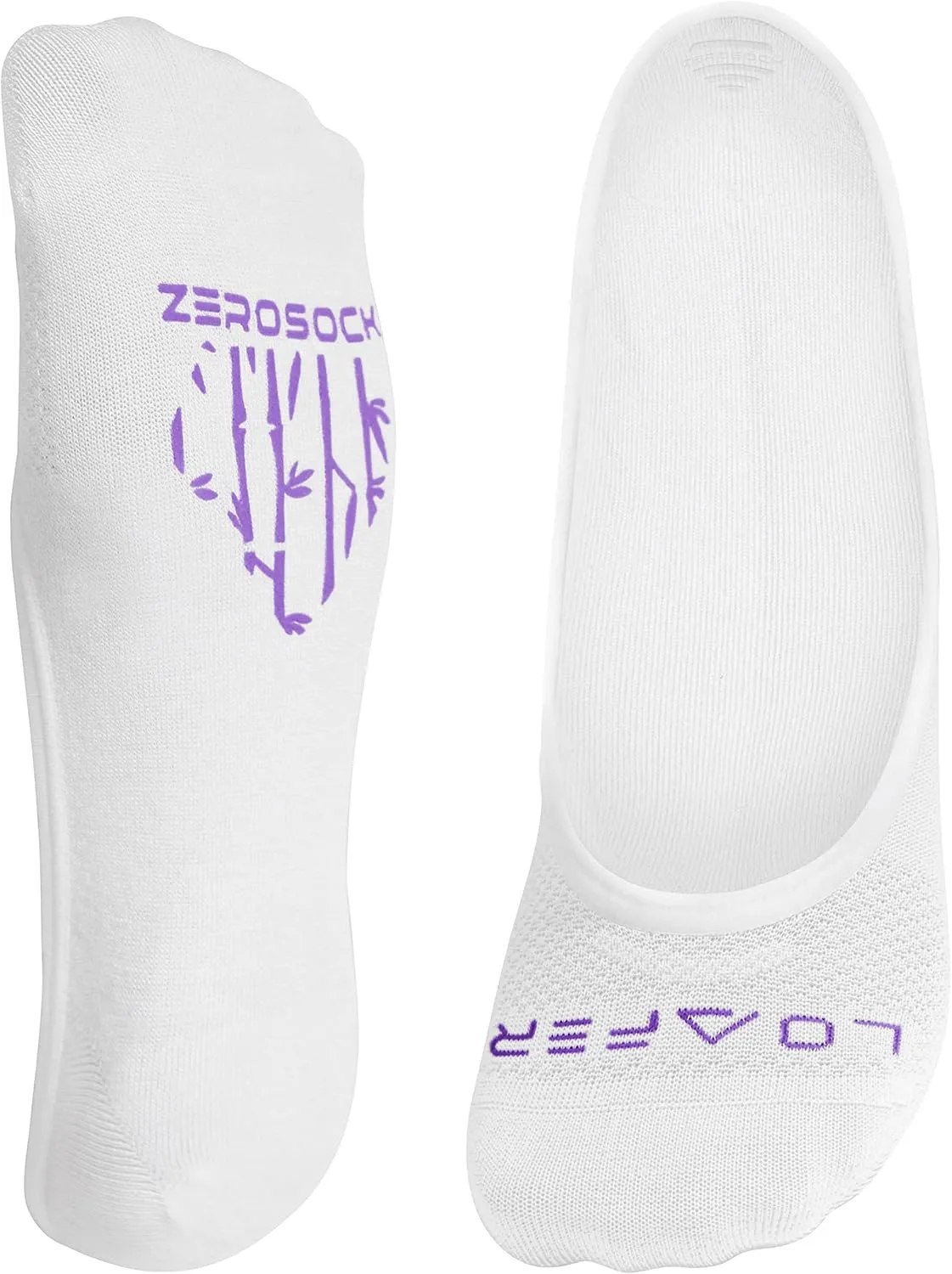 ZeroSock Bamboo Viscose Ultra-Low No Show Socks (4 Pairs Per Box)