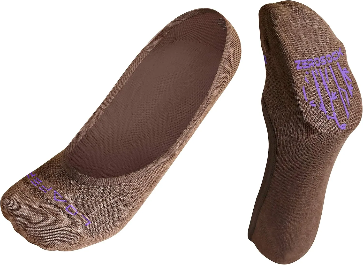 ZeroSock Bamboo Viscose Ultra-Low No Show Socks (4 Pairs Per Box)