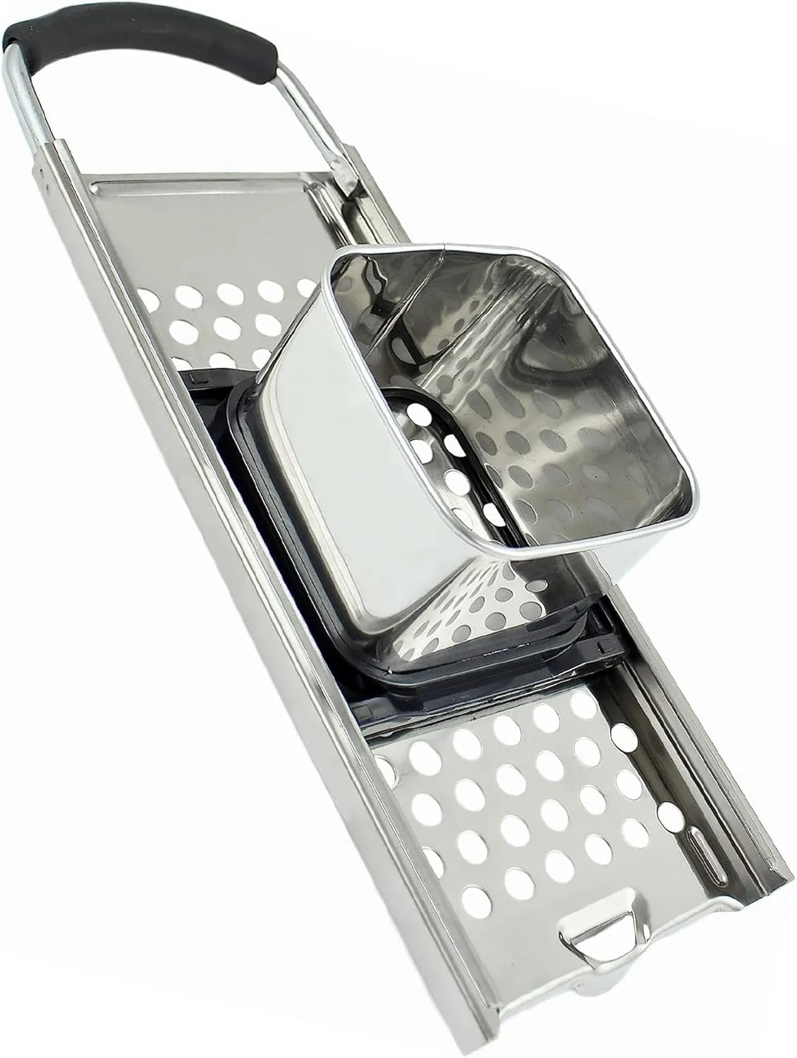 Zoie   Chloe Spaetzle Maker Lid with Scraper - Easy To Use Spaetzle Press For Traditional German Dumplings & Egg Noodles - Dishwasher-Safe, Premium Stainless Steel - Easy Grip Strainer, 12.8x4.2"