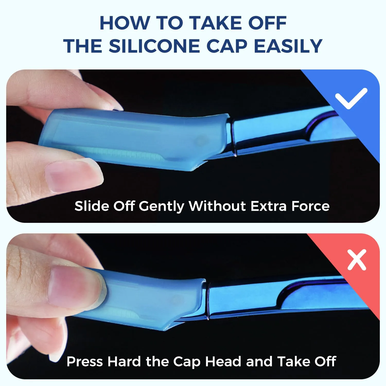 ZOMCHI Eyebrow Razor, Face Razors for Women&Men, Eyebrow Trimmer with Protective Silicone Cap, Dermaplane Razor-Easy&Safe Hair Removal(Blue,11 Blades)